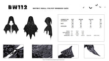 Load image into Gallery viewer, Gothic skull velvet hooded cape BW112