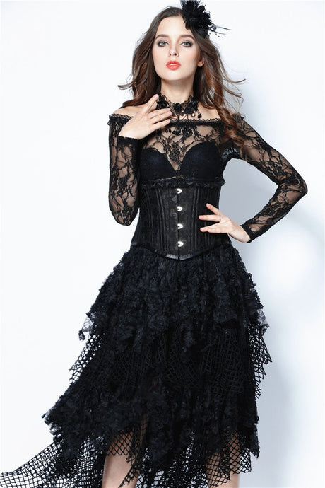 Gothic four buttons corset CW023 - Gothlolibeauty