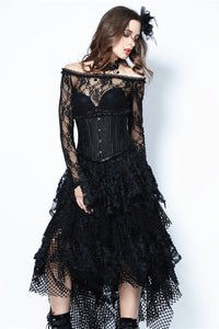 Gothic four buttons corset CW023 - Gothlolibeauty
