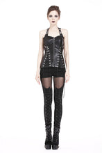 Load image into Gallery viewer, Punk PU leather corset with side rope design via metal D buckle CW026 - Gothlolibeauty