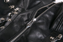 Load image into Gallery viewer, Punk PU leather corset with side rope design via metal D buckle CW026 - Gothlolibeauty