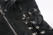 Load image into Gallery viewer, Punk PU leather corset with side rope design via metal D buckle CW026 - Gothlolibeauty