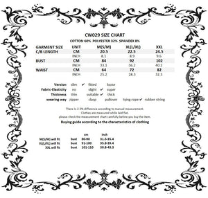 Tie up bust metal buckle punk corset CW029