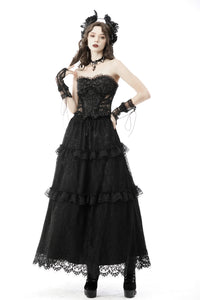 Gothic hollow out sexy jacquard  corset CW034