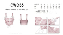 Load image into Gallery viewer, Princess pink heart to heart strap top CW036