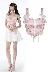 Princess pink heart to heart strap top CW036