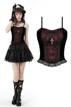 Load image into Gallery viewer, Gothic funeral dark red dead cross strap top CW037