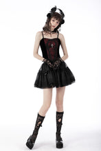 Load image into Gallery viewer, Gothic funeral dark red dead cross strap top CW037