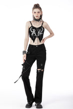 Load image into Gallery viewer, Gothic punk ghost crop top CW039