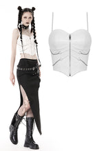 Load image into Gallery viewer, Punk white rib-chain zipper corset CW041