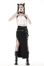 Load image into Gallery viewer, Punk white rib-chain zipper corset CW041