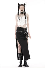Load image into Gallery viewer, Punk white rib-chain zipper corset CW041