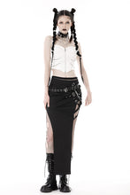 Load image into Gallery viewer, Punk white rib-chain zipper corset CW041