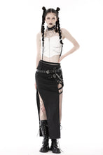 Load image into Gallery viewer, Punk white rib-chain zipper corset CW041