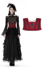 Load image into Gallery viewer, Blood color gothic cross underbust corset  CW044