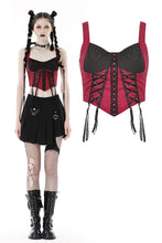 Load image into Gallery viewer, Black red gothic doll corset CW047