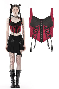 Black red gothic doll corset CW047