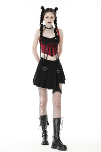 Black red gothic doll corset CW047