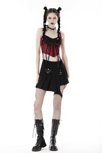 Black red gothic doll corset CW047