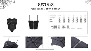 Punk metal crop corset CW053