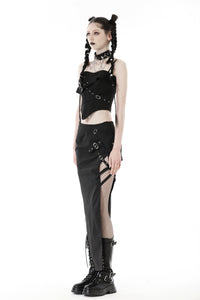 Punk metal crop corset CW053