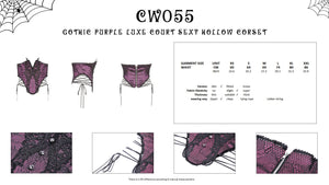 Gothic purple luxe court sexy hollow corset CW055