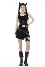 Load image into Gallery viewer, Punk rock moon violet lace up arrow halter corset CW056