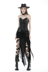 Punk dye lace up zipper corset CW062