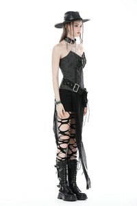 Punk dye lace up zipper corset CW062