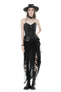 Punk dye lace up zipper corset CW062