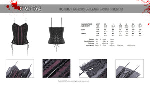 Gothic black purple lace corset  CW064
