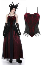 Load image into Gallery viewer, Gothic blood velvet wrap tasseled corset CW070