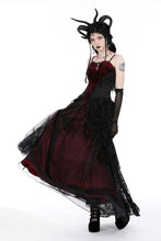 Load image into Gallery viewer, Gothic blood velvet wrap tasseled corset CW070