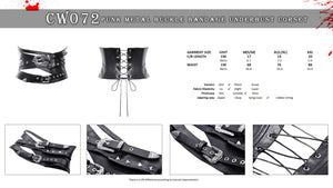 Punk metal buckle bandage underbust corset CW072