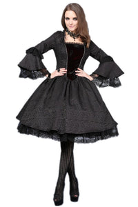 Victorian gothic dress with lace flare sleeve (not including petticoat)DW038 - Gothlolibeauty