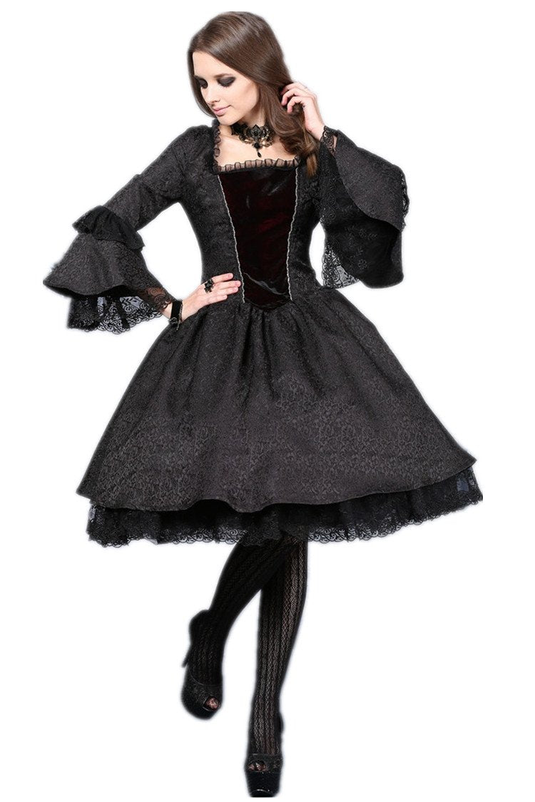 Victorian gothic dress with lace flare sleeve not including petticoat DARK IN LOVE Victorian gothic dress with lace flare sleeve not including petticoat DARK IN LOVE