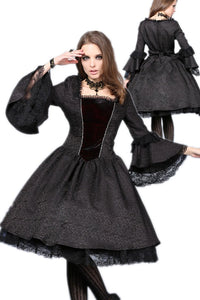 Victorian gothic dress with lace flare sleeve （not including petticoat）DW038 - Gothlolibeauty