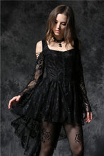 Load image into Gallery viewer, Gothic dress of ghost cocktail lace with button row DW053BK - Gothlolibeauty