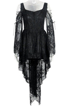 Load image into Gallery viewer, Gothic dress of ghost cocktail lace with button row DW053BK - Gothlolibeauty