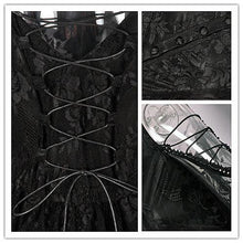Load image into Gallery viewer, Gothic dress of ghost cocktail lace with button row DW053BK - Gothlolibeauty