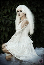Load image into Gallery viewer, Gothic ghost cocktail lace dress with button row DW053WH - Gothlolibeauty