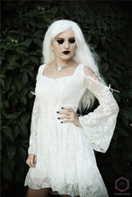 Load image into Gallery viewer, Gothic ghost cocktail lace dress with button row DW053WH - Gothlolibeauty
