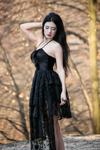 Gothique elegant dead souls cross dress with side long designs DW063 - Gothlolibeauty