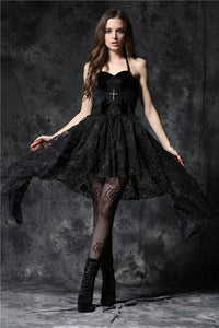 Gothique elegant dead souls cross dress with side long designs DW063 - Gothlolibeauty