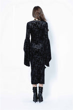 Load image into Gallery viewer, Gothic flocking long dress with triangle on waist DW108 - Gothlolibeauty