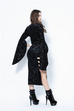 Load image into Gallery viewer, Gothic flocking long dress with triangle on waist DW108 - Gothlolibeauty