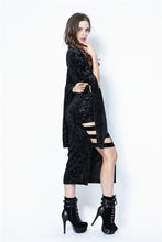 Load image into Gallery viewer, Gothic flocking long dress with triangle on waist DW108 - Gothlolibeauty