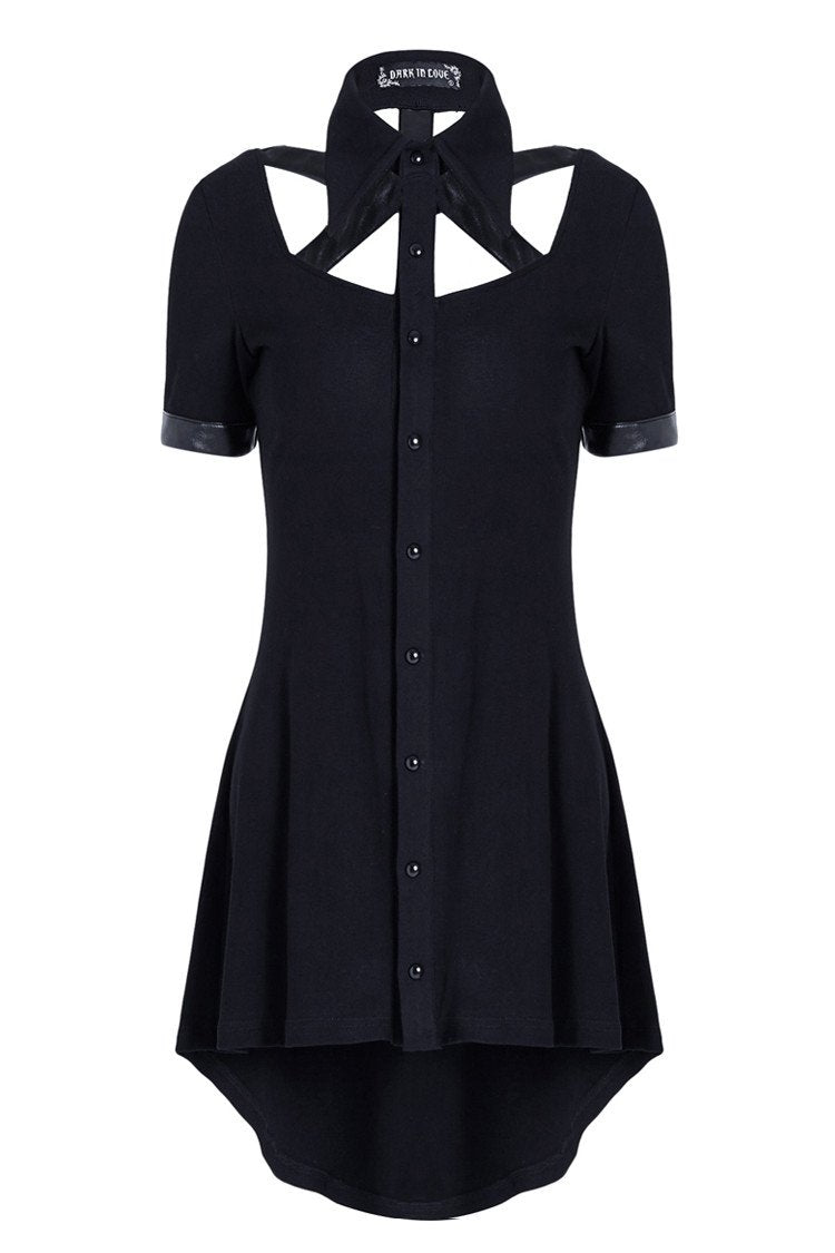 Punk hollow-out doll collar cocktail Tee dress DW127 - Gothlolibeauty
