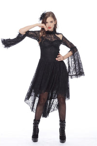 Gothic lace sexy dress with cat ear shape on top DW139 - Gothlolibeauty