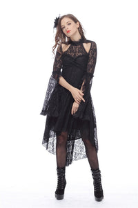 Gothic lace sexy dress with cat ear shape on top DW139 - Gothlolibeauty